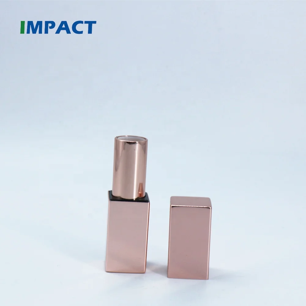 Розовый Золотой Алюминиевый магнитный Квадратный Контейнер для губной помады