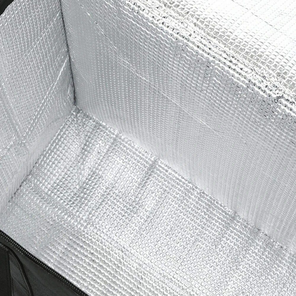 extra Large Insulated Shopping Grocery Bag zipper top aluminum foil Thermal Cooler Tote cold bag foldable