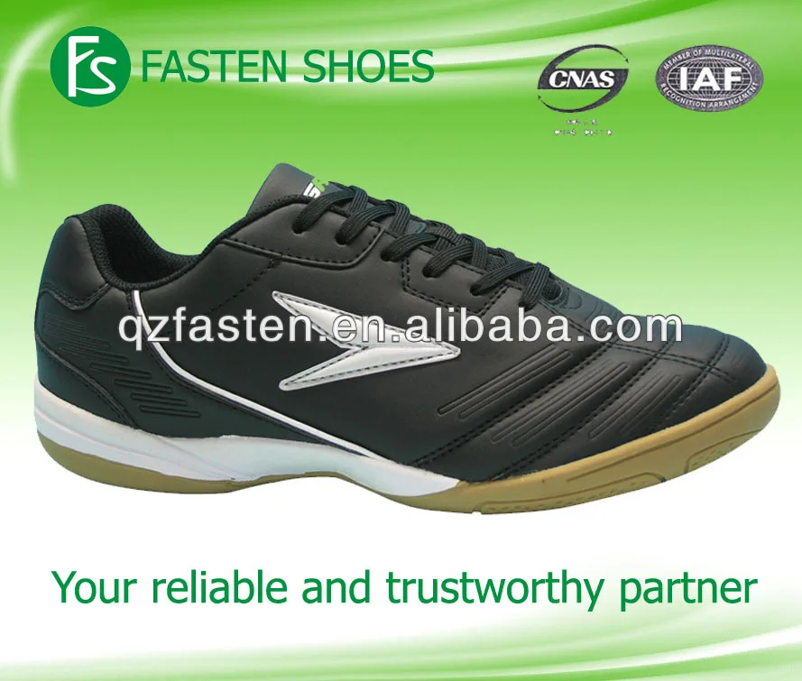 
Latest design black color with PU upper breathable textile lining durable TPR outsole comfortable wearing soccer shoes 