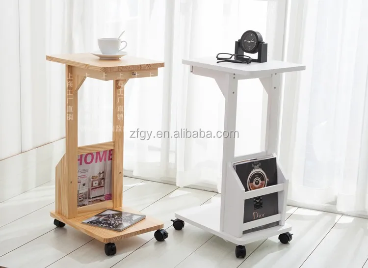 Solid wooden kitchen vegetable trolley cart with wheels