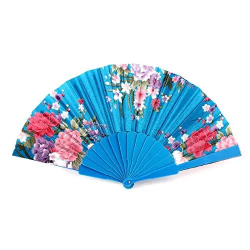 
Hot Sales Spanish Fabric Folding Hand Fan with plastic ribs hand fan 