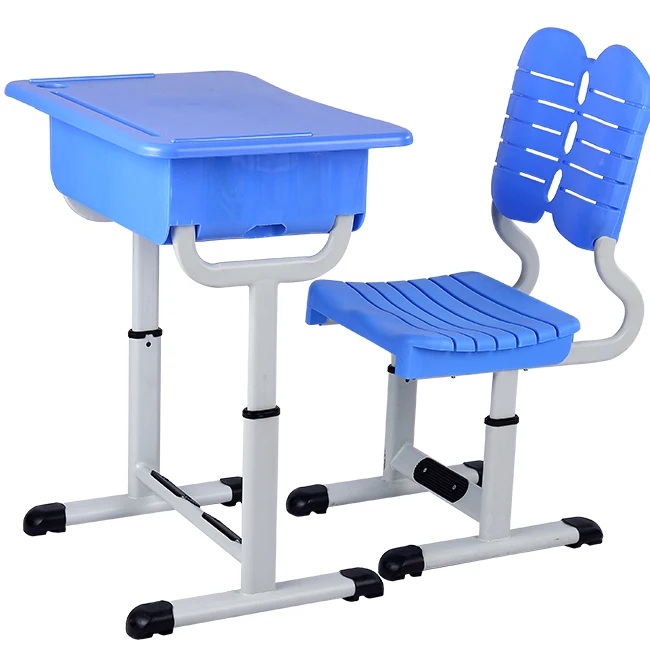 Popular use school furniture drafting table student chair with writing tablet