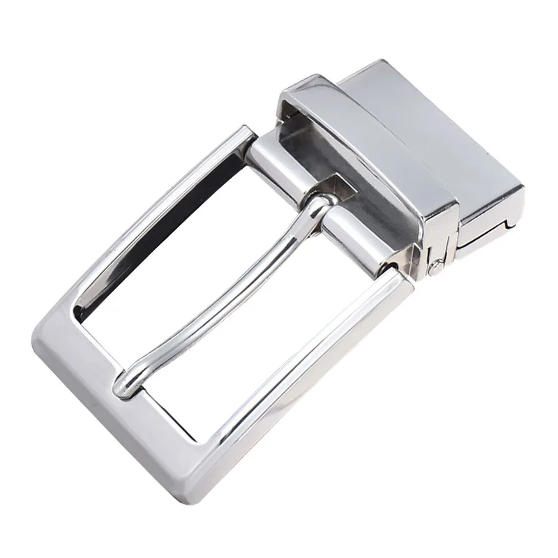 
Wholesale Pin Belt Rotating Parts Alloy Gunmetal Metal Turning Men Reversible Buckle 