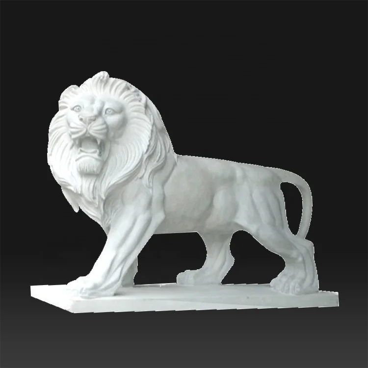 Custom stone garden decor products life size marble lion statue