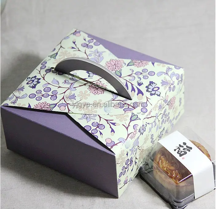 Promotional Fashion Lovely Small Size Cake Box with Handle Can Add Your logo