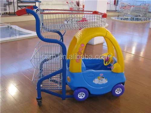 Supermarket Baby Toy Car Shopping Trolley With Basket