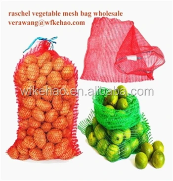 Cheap price 40 kg red lemon hdpe raschel mesh vegetables bag