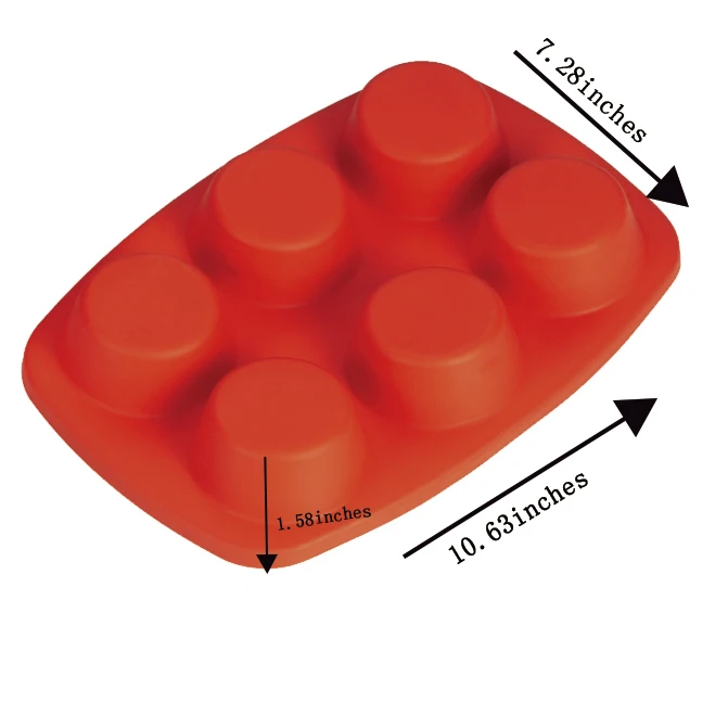 6pc round silicone cake mold silicone candy mold muufin pan