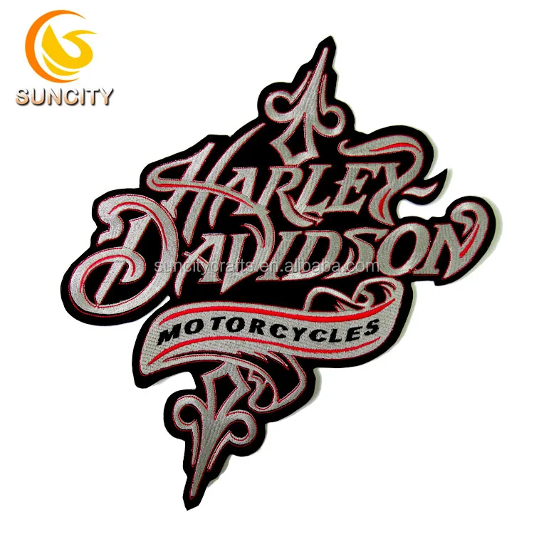 Cool design of Motorcycles woven embroidered custom iron on patches for Jeans