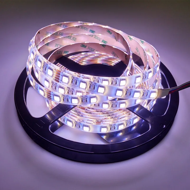 5050 led strip light 60led/M DC12V 24V ip65waterproof CRI80 rgbww led flexible strip