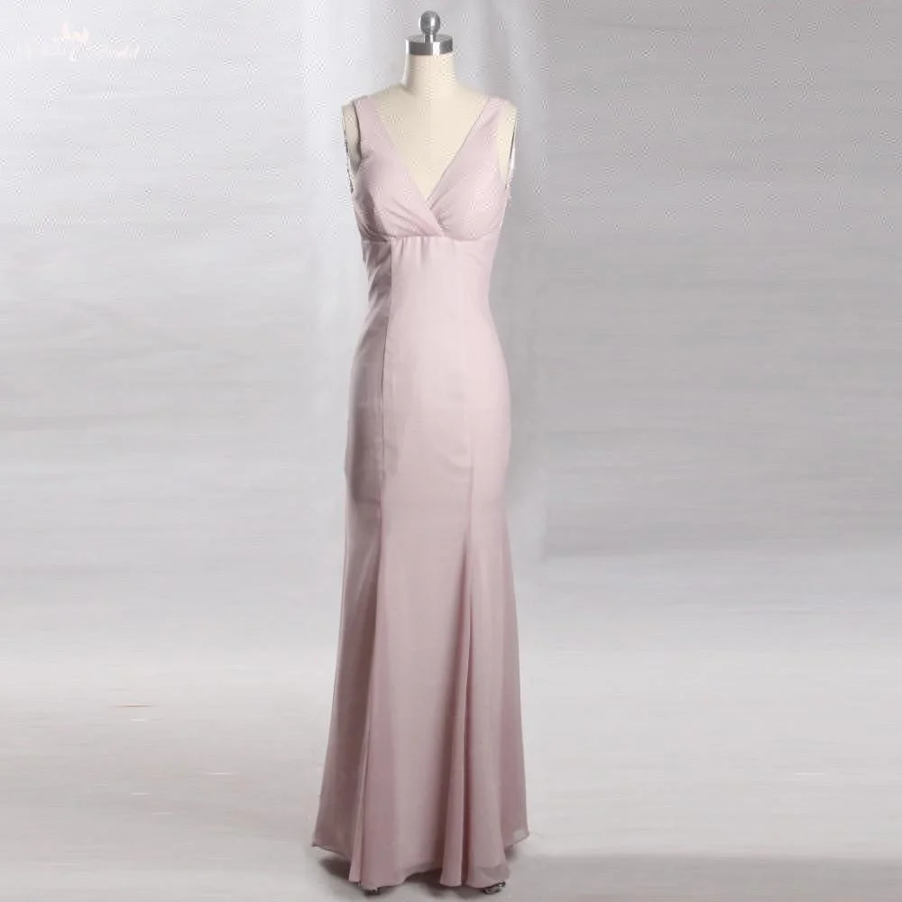 LZF061 реальные фотографии Yiaibridal светло-фиолетовые шифоновые длинные платья подружки невесты Дешевое вечернее платье