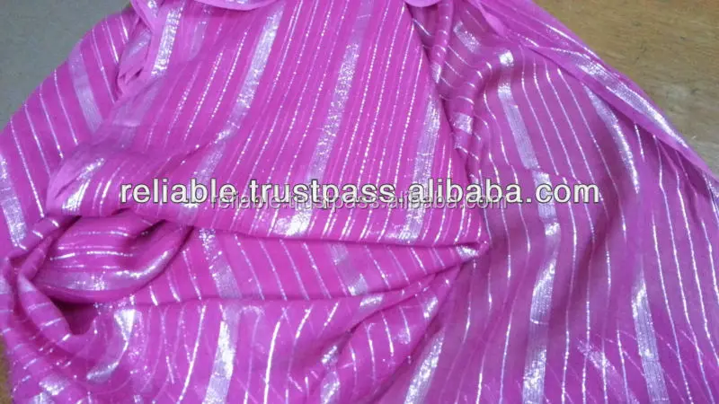 Latest Design Wholesale Bulk Quantity Available Magenta Colour Lurex Scarf On Silk Chiffon Scarves For Women At Factory Price