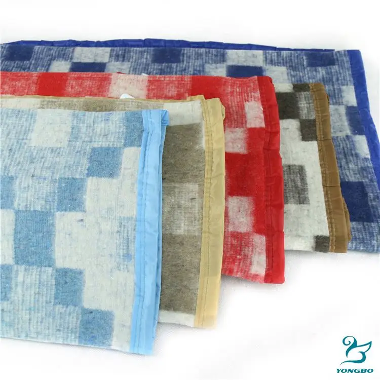 Wholesale cheap soft thick wool blanket recycled material blankets