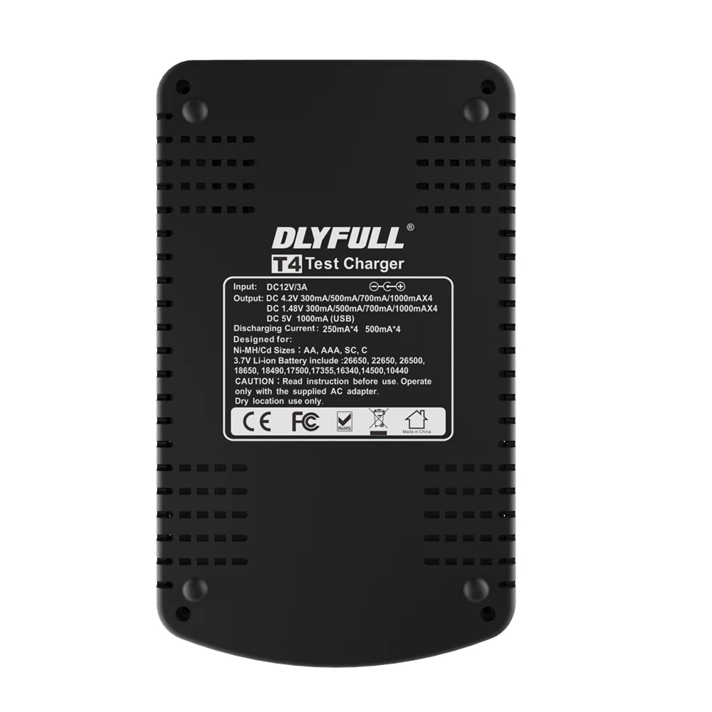 Dlyfull T4  4 bays battery charger test capacity test internal resistance test charger for Ni-MH batteries and Li-ion batteries