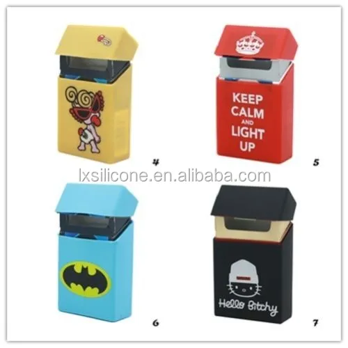 Eco Friendly DIY Silicone Slim Cigarette Case Ladies Women Fashion Cigarette Box