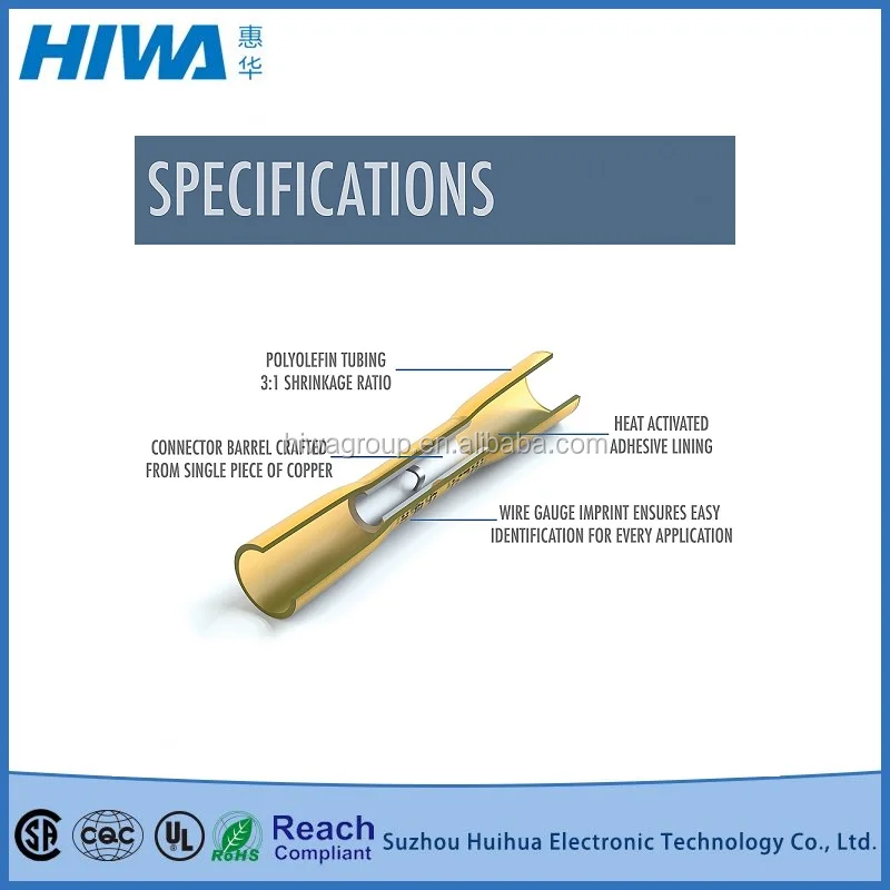 
100 PCS Waterproof Heat Shrink Fully-Insulated Terminals Electrical Wire Crimp Connectors Kit 