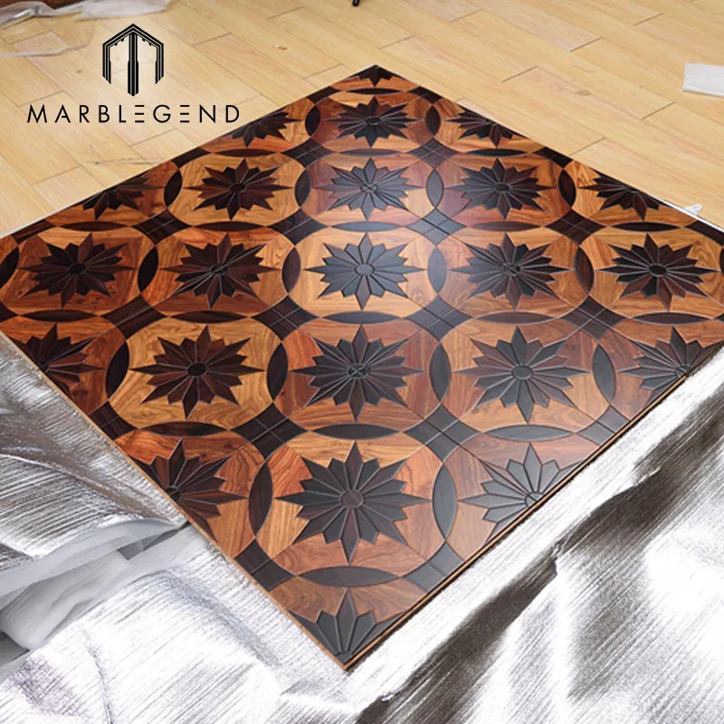 European design teak engineered flooring multilayered parquet wood floor tiles 24x24