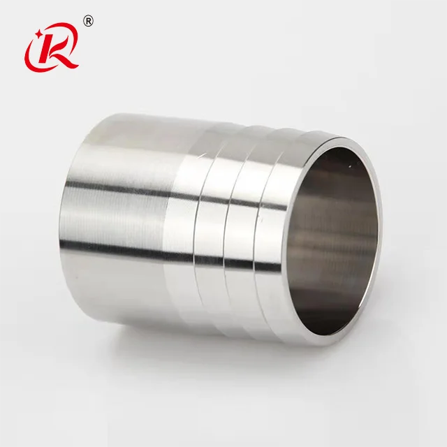 KQ Sanitary Stainless Steel SS 304 316 Pipe Fittings Bsp/Npt Weld Hose Barb Connector Hose Nipple