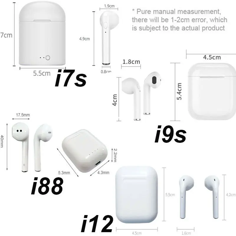 Хорошее качество BT наушники TWS i7s Mini Stereo беспроводные