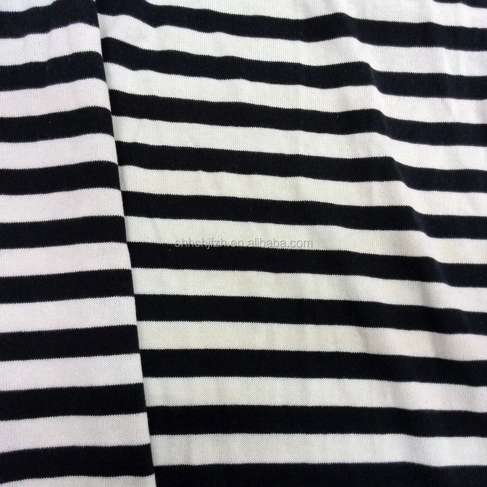 100% CTN S/J Feeder Stripe Knit Fabric