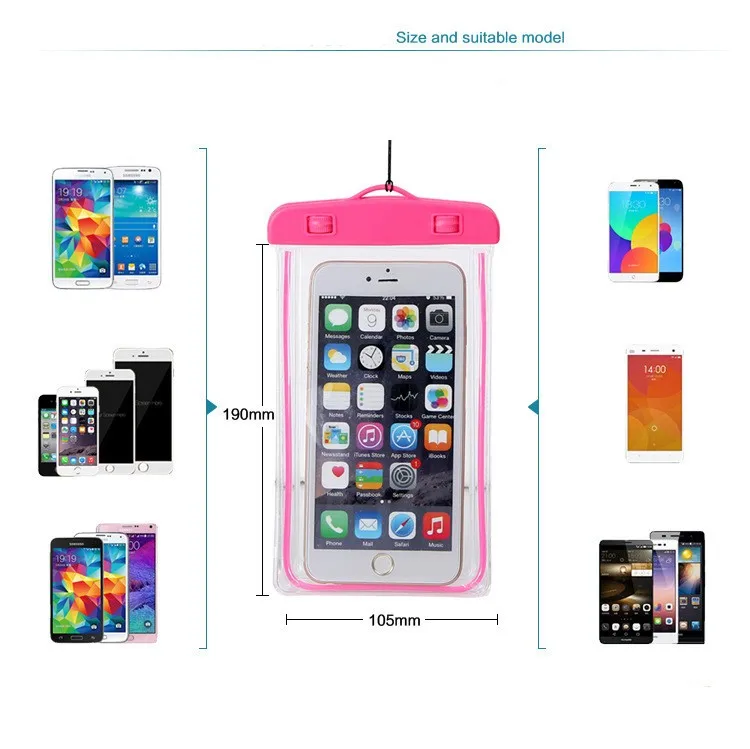 Высококачественные Универсальные водонепроницаемые чехлы для мобильных телефонов из ПВХ, прозрачная сумка, водонепроницаемая сумка, сумка для сотового телефона с ремешком