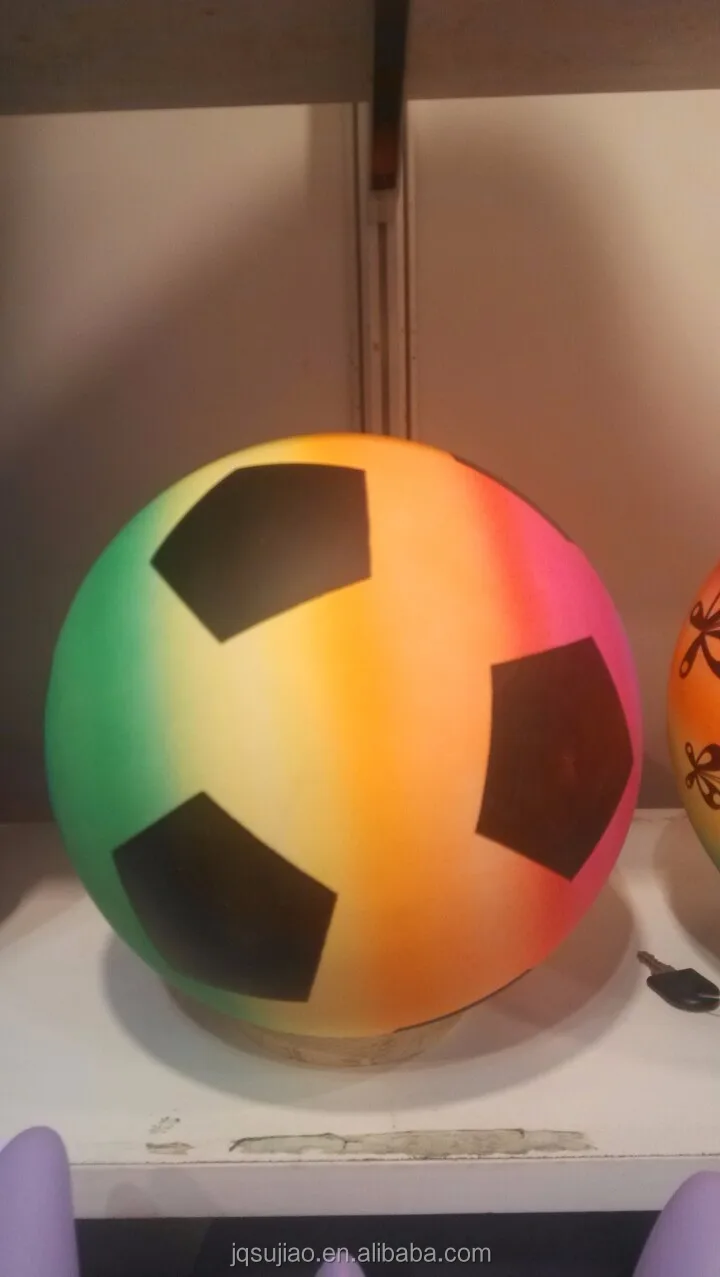 Newly arrival Portable eco-friendly customized printing inflatable PVC Playground ball, Rainbow Ball,Toys Ball