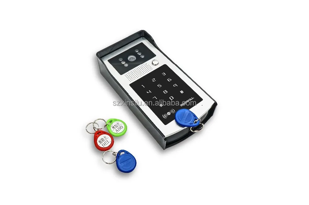 
XSL-V70E-IDS-1V2 fashion type 7' unlock by password and swipe ID card intercom system for 2 apartments video door phone 