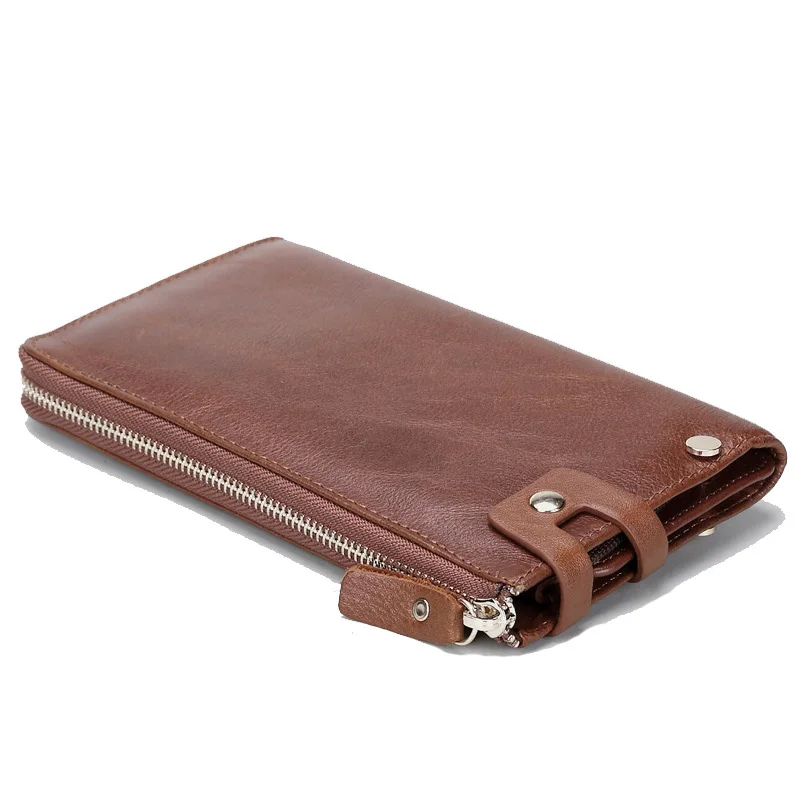 100% Cow Genuine Leather High Quality Hardware Men Casual Clutch Bag Vintage Day Clutches Hand Bag Multifunctional Bags