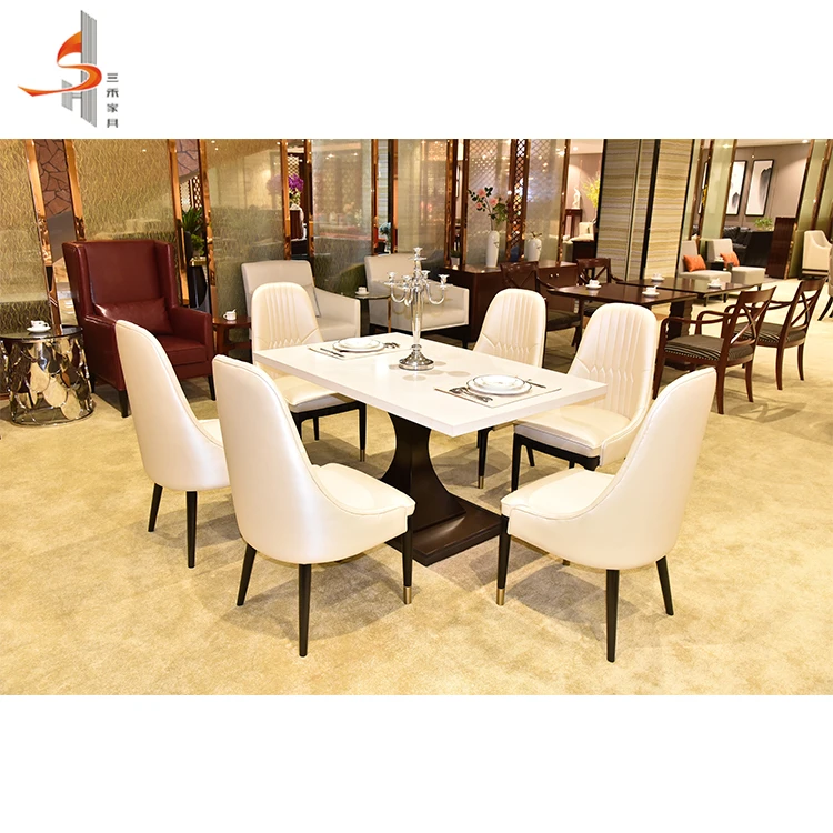 6 Piece french dining room sets modern hotel restaurant indoor dining room table furniture set