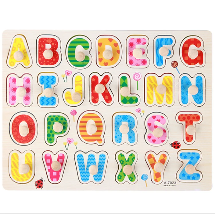 educational toy Montessori toy kids puzzle with knob toddlers cheap price wholesale wooden farm animals puzzle