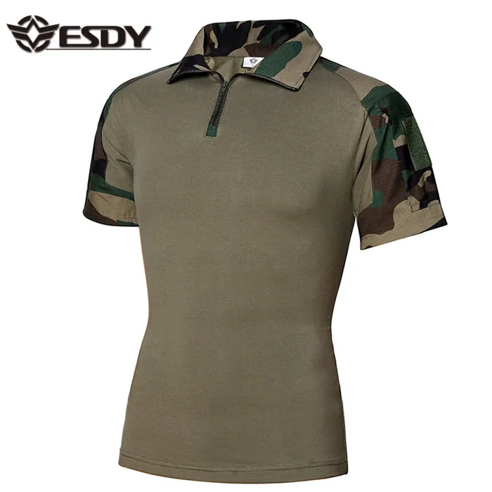 ESDY short-sleeved frog shirt sports camouflage coat thick wear tshirt