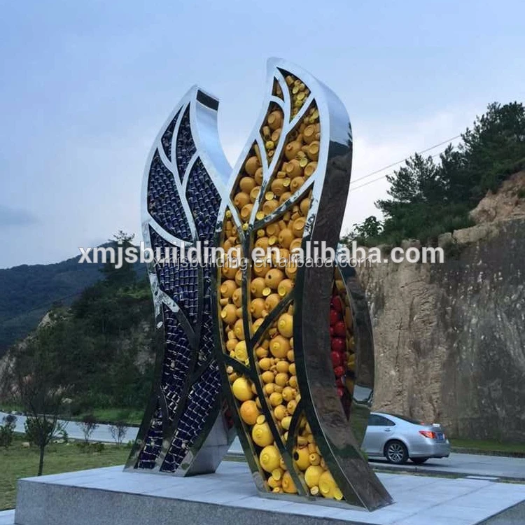 Modern Large Colorful Stainless Steel Sculpture Landscape Decoration Metal Yard Art