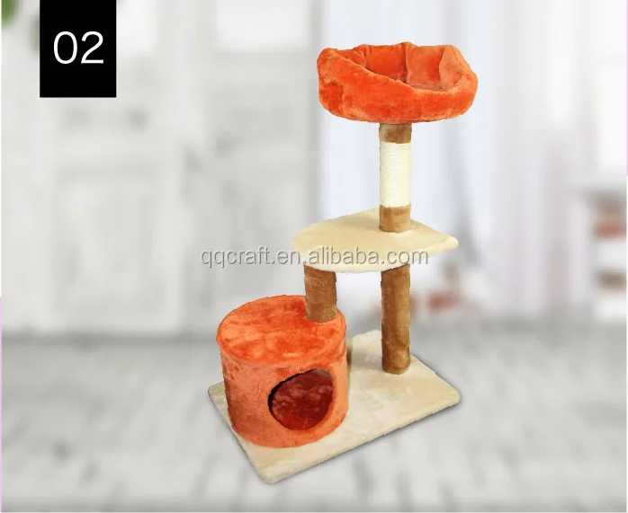 Wooden Cat Climbing Tree Furniture Banana Leaf Cat Tree