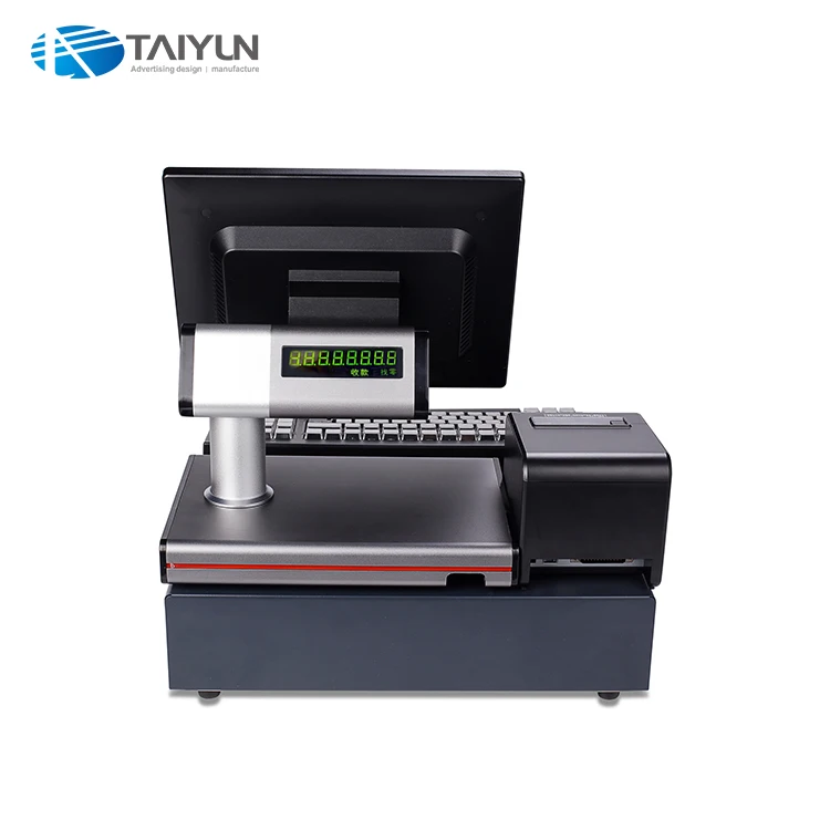 Windows os dual screen pos system cash register for restaurants and supermarket