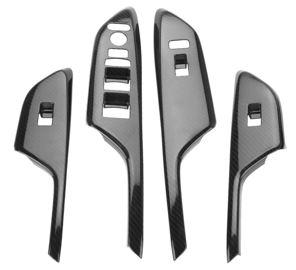 Carbon Fiber 4Pcs Door Handle Armrest Trim For Honda Civic 2016 2017 cover sticker Interior Moldings Accessories