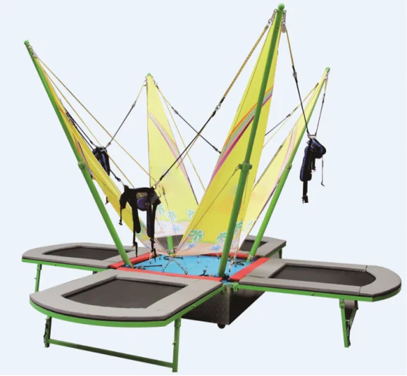 Amusement Park children a 4 person bungee trampoline+trampoline outdoor