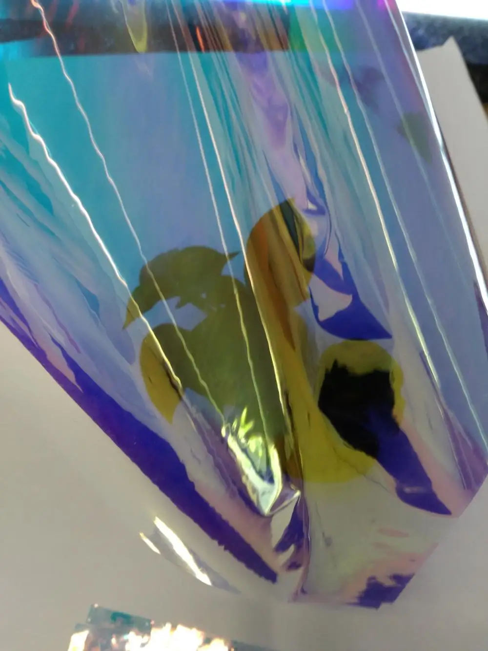 26 микрон синий холод дихроическая Переливающаяся полиэфирная пленка для дизайна