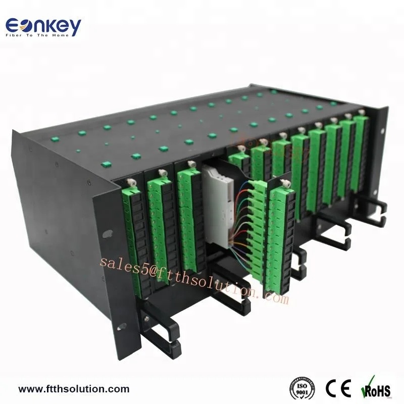 144 port patch panel 19 inch optical distribution frame odf, 144f fiber optic splice cabinet