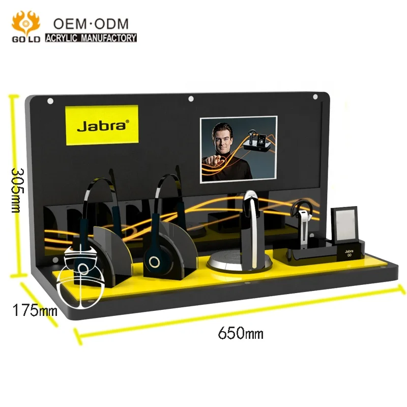 Fashion Style Modern Counter Top Icd Acrylic Blue Tooth Headset Store Display  Rack
