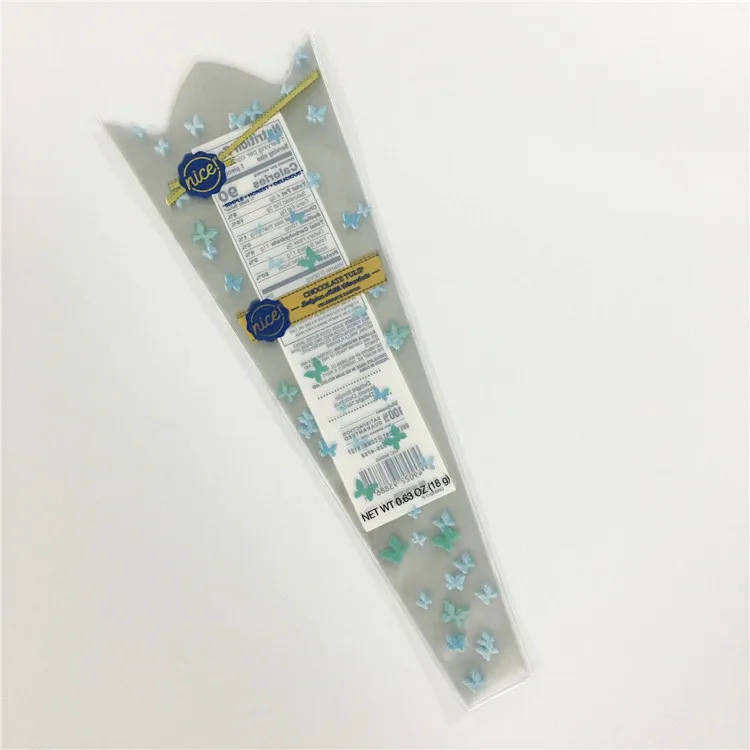 Recycle Bopp Cpp plastic Fresh Flower Sleeve For Single Rose