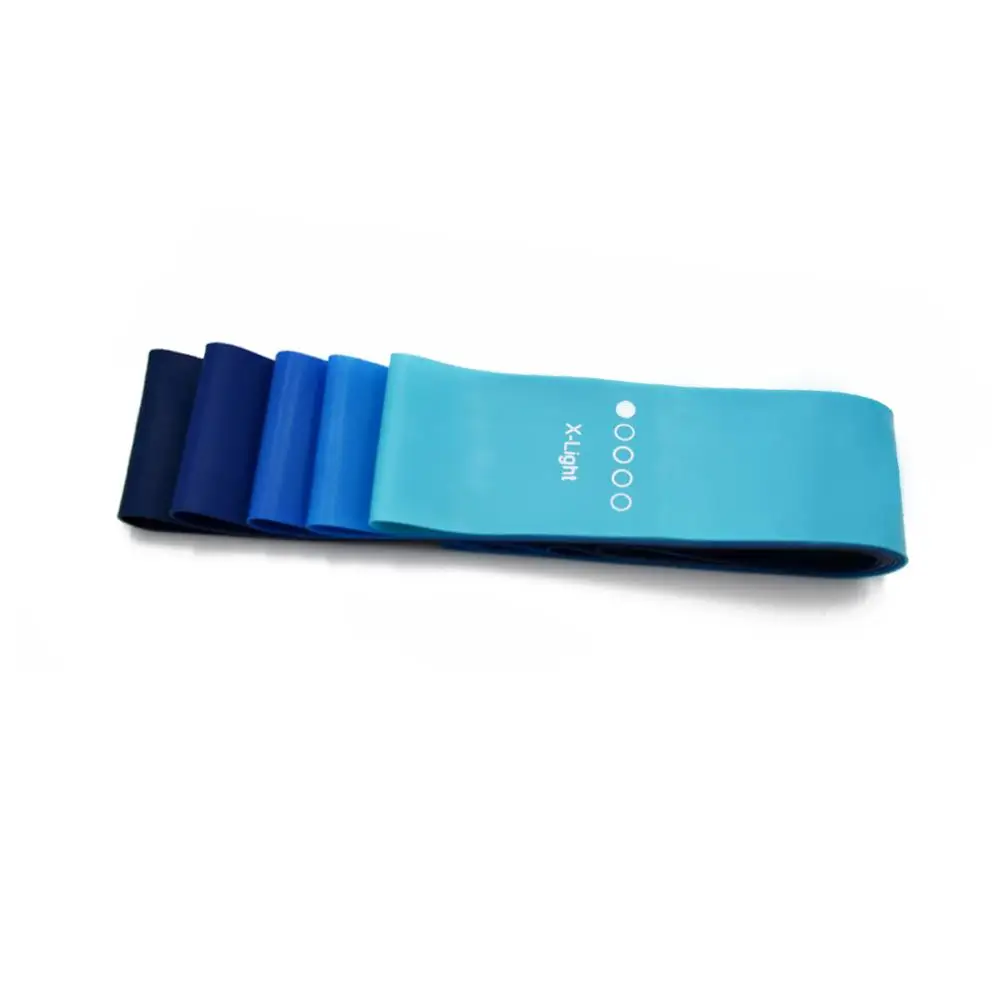 Customize Logo Latex rubber loop resistance bands elastic stretch Fitness bands exercise mini yoga leg hip booty bands blue