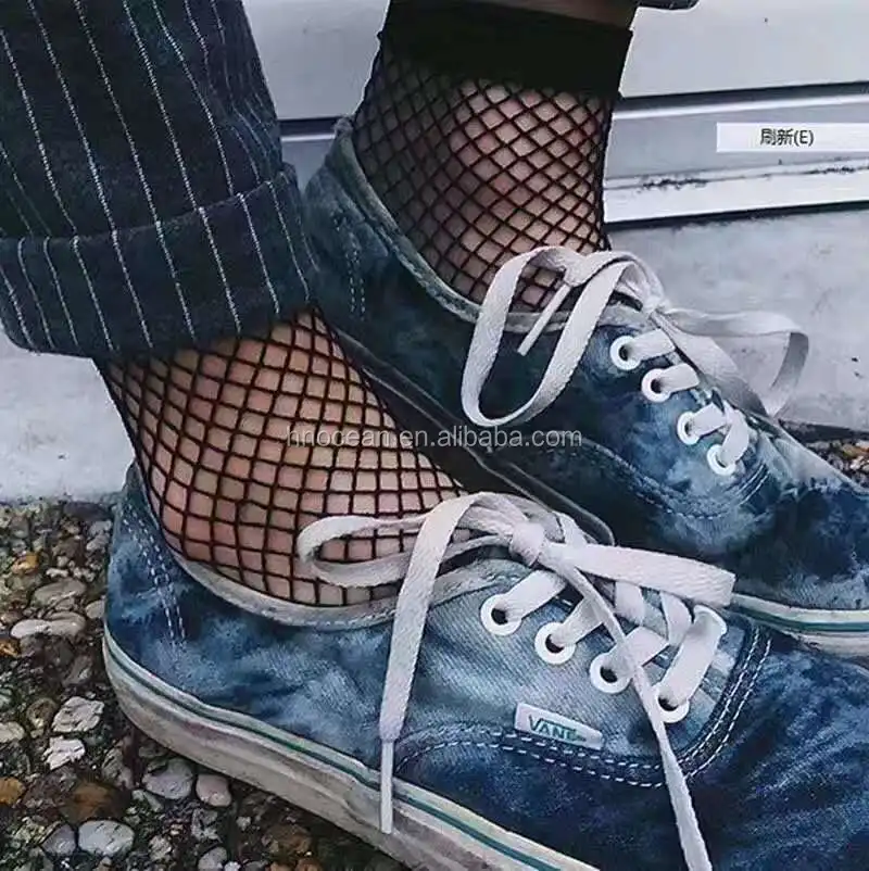 2020 черные короткие сетчатые женские носки оптом