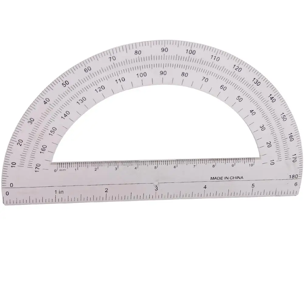 Высококачественный прозрачный пластиковый транспортир OEM на 180 градусов