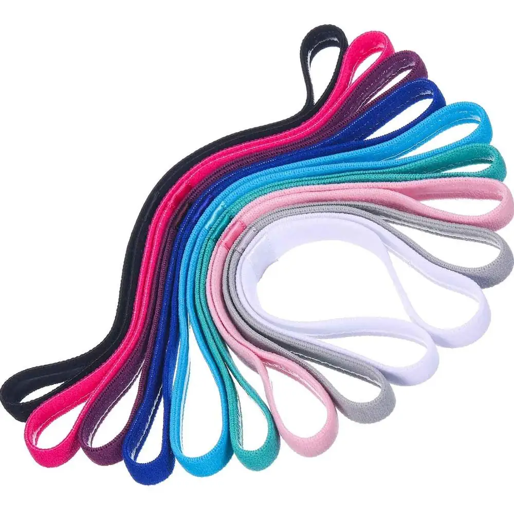 Thick Non-Slip Elastic Sport Headbands, Elastic Silicone Grip Exercise Hair and Sweatbands