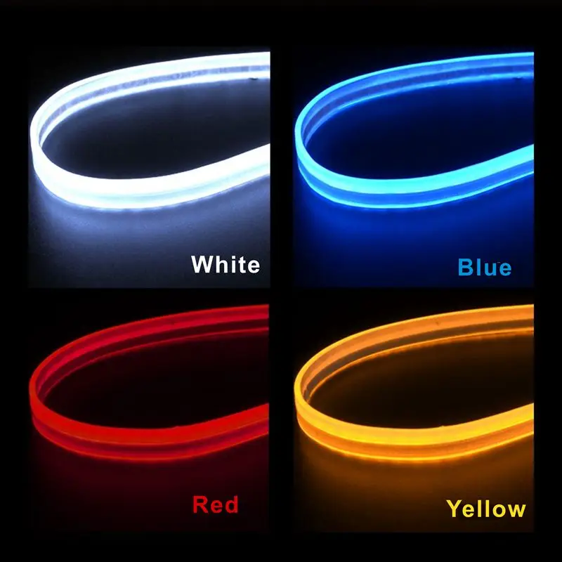 Eyelashes Red Blue White/Yellow LED Integrated Turn/DRL auto Lighting Strip  for 12v car led strip tape kits