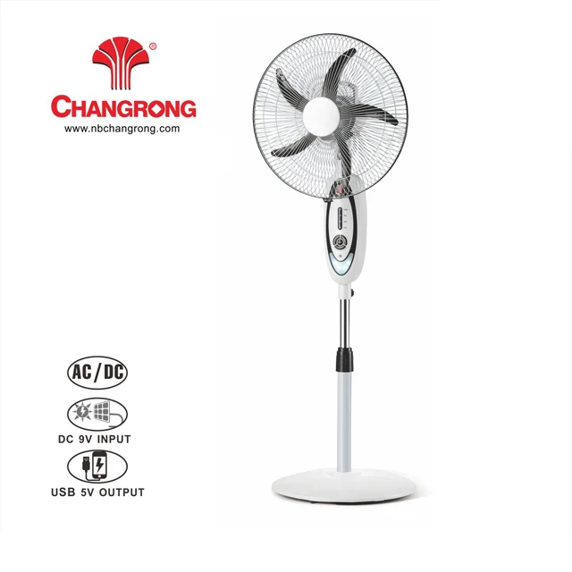 popular solar 16inch rechargeable fan with timer function