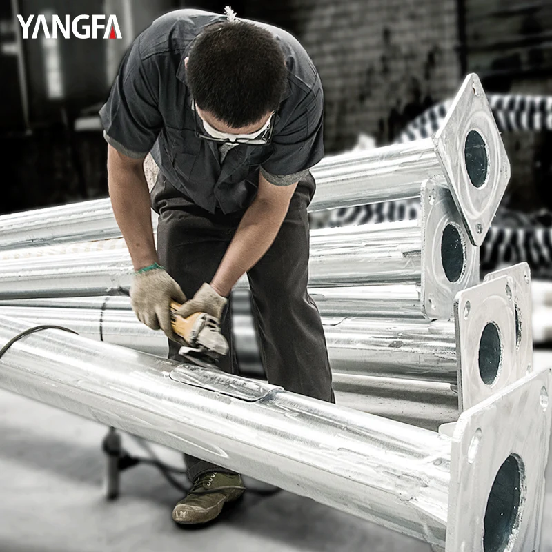 Aluminium Alloy Body Led Swaged Street Light Lamp Pole Cast Aluminum Pole Base