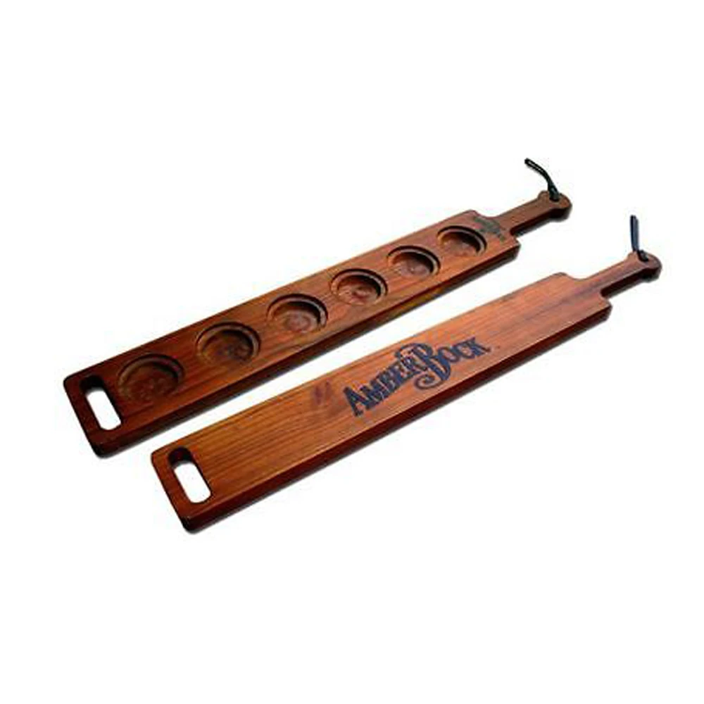 6 holes wooden beer  glass tasting  tray