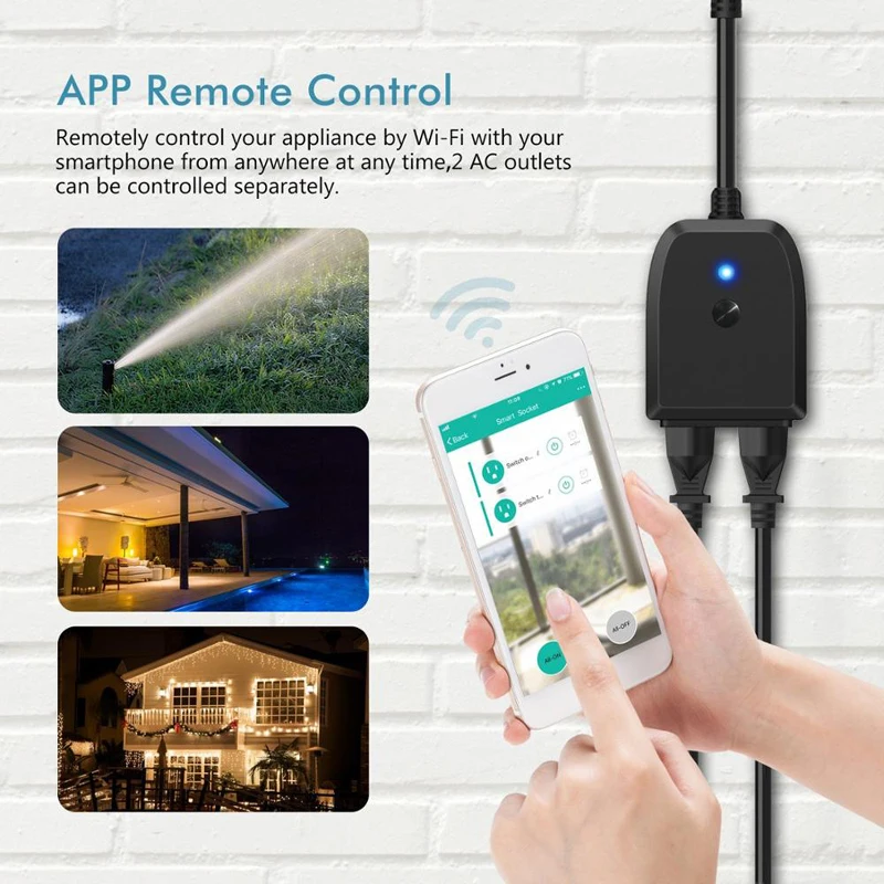 Manufacturer IP44 waterproof Smart Outdoor Plug with Alexa voice control