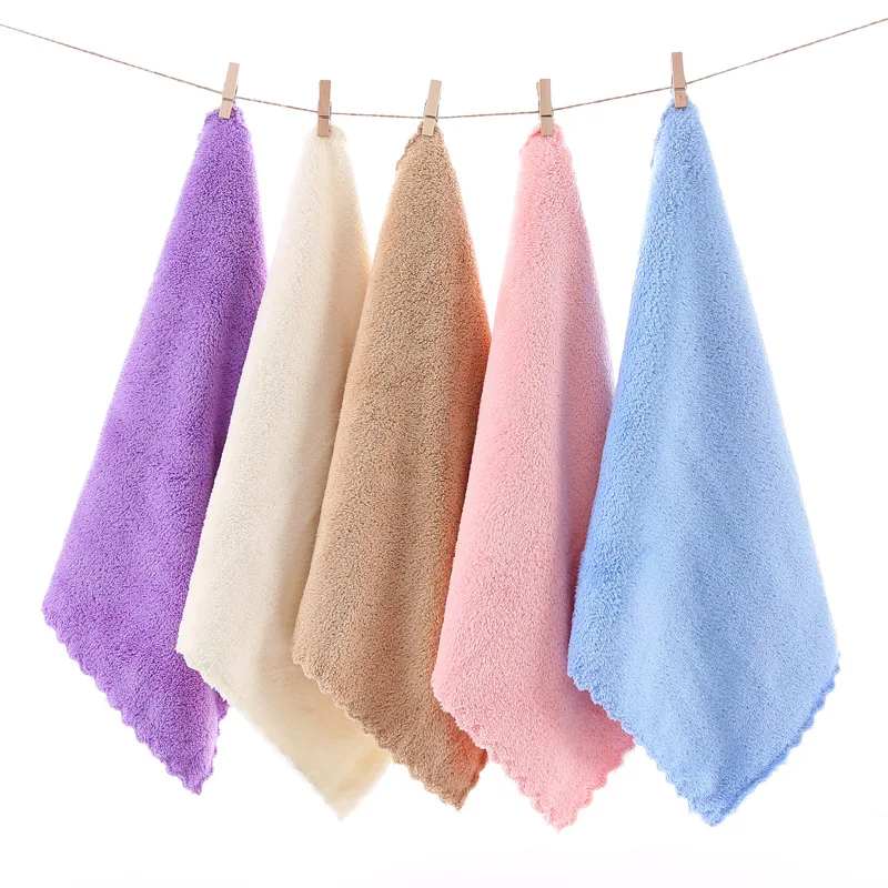 Hanging kichen microfiber hand towel coral fleece towel